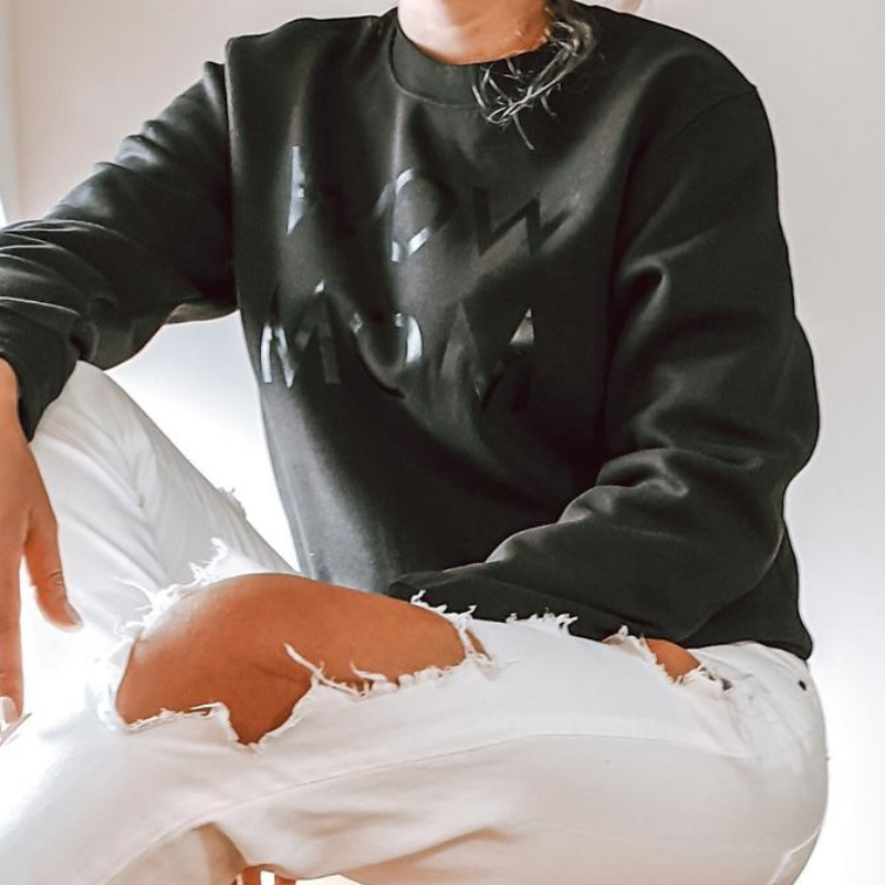bluza wow mom negru cu negru