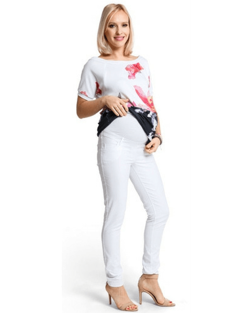 Pantaloni gravide Candy White