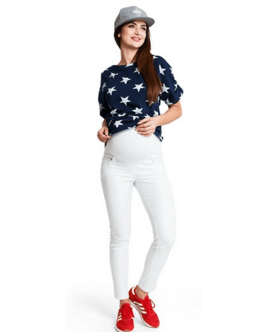 Pantaloni gravide Candy White