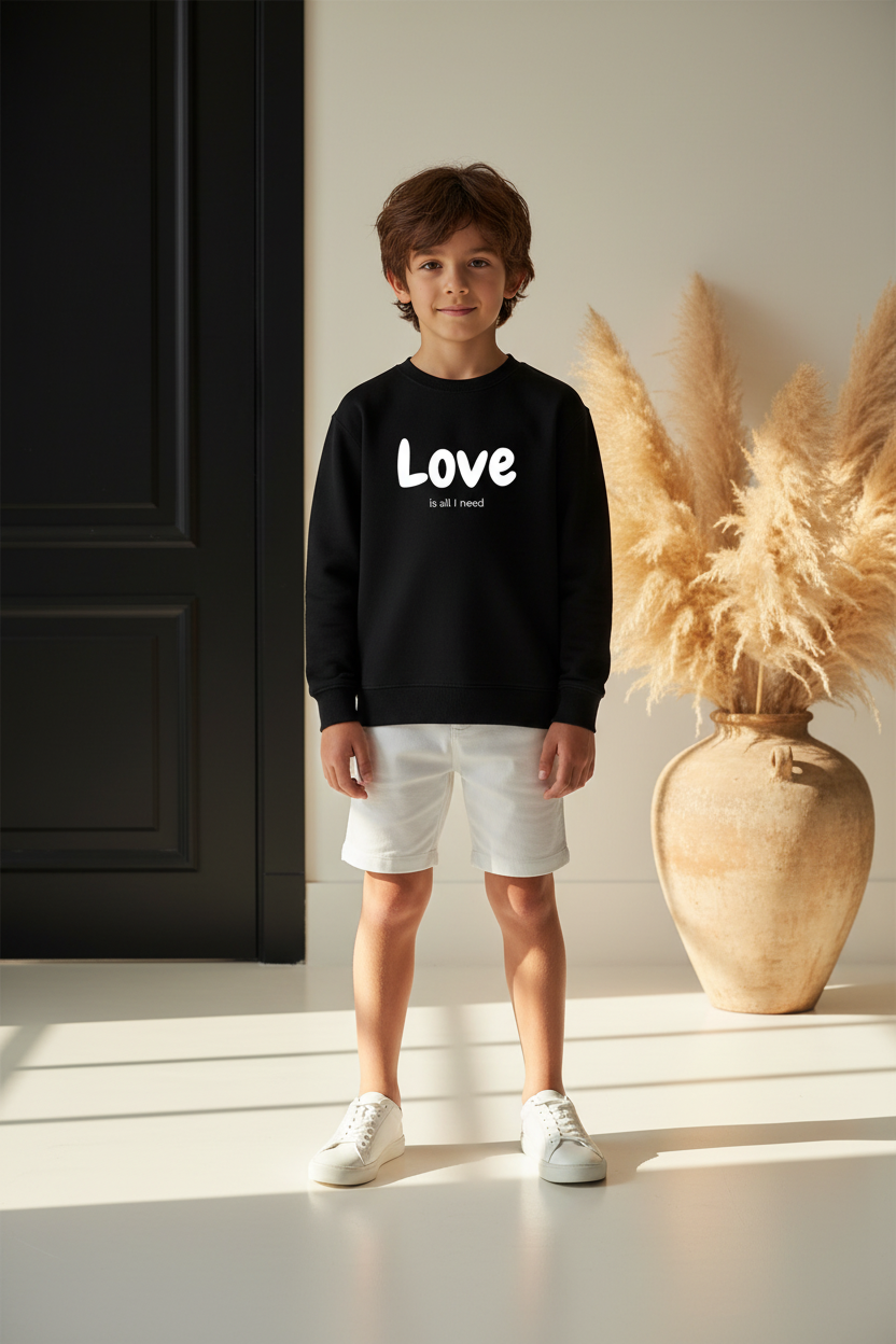 Black kids Hoodie Love is all I Need