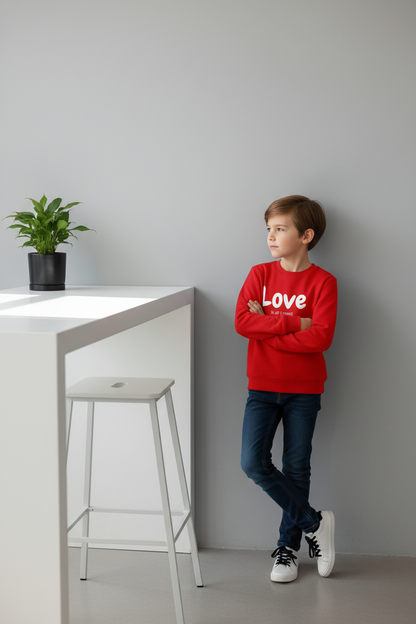 Red Kids Hoodie Love is all I need