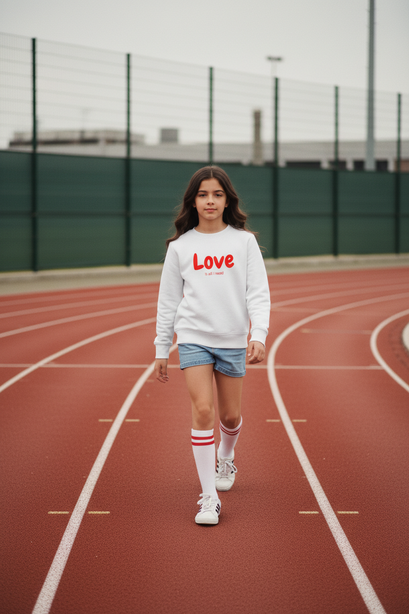 White Kids Hoodie Love is all I need