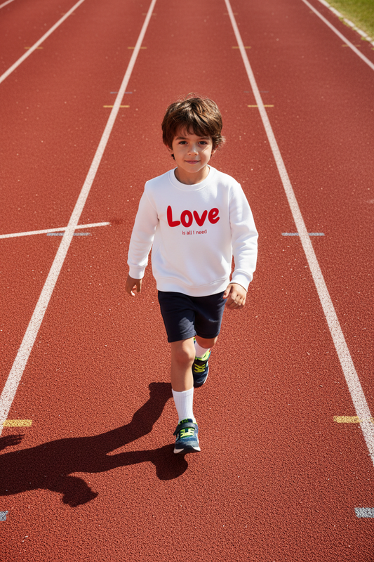 White Kids Hoodie Love is all I need
