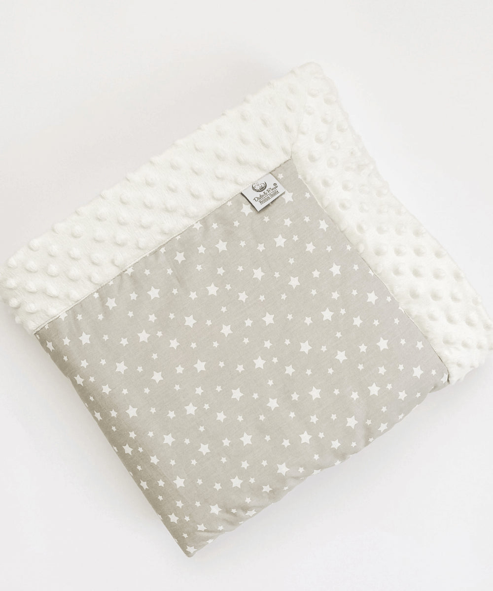 Păturică Minky Stars&Cream cu 2 fețe