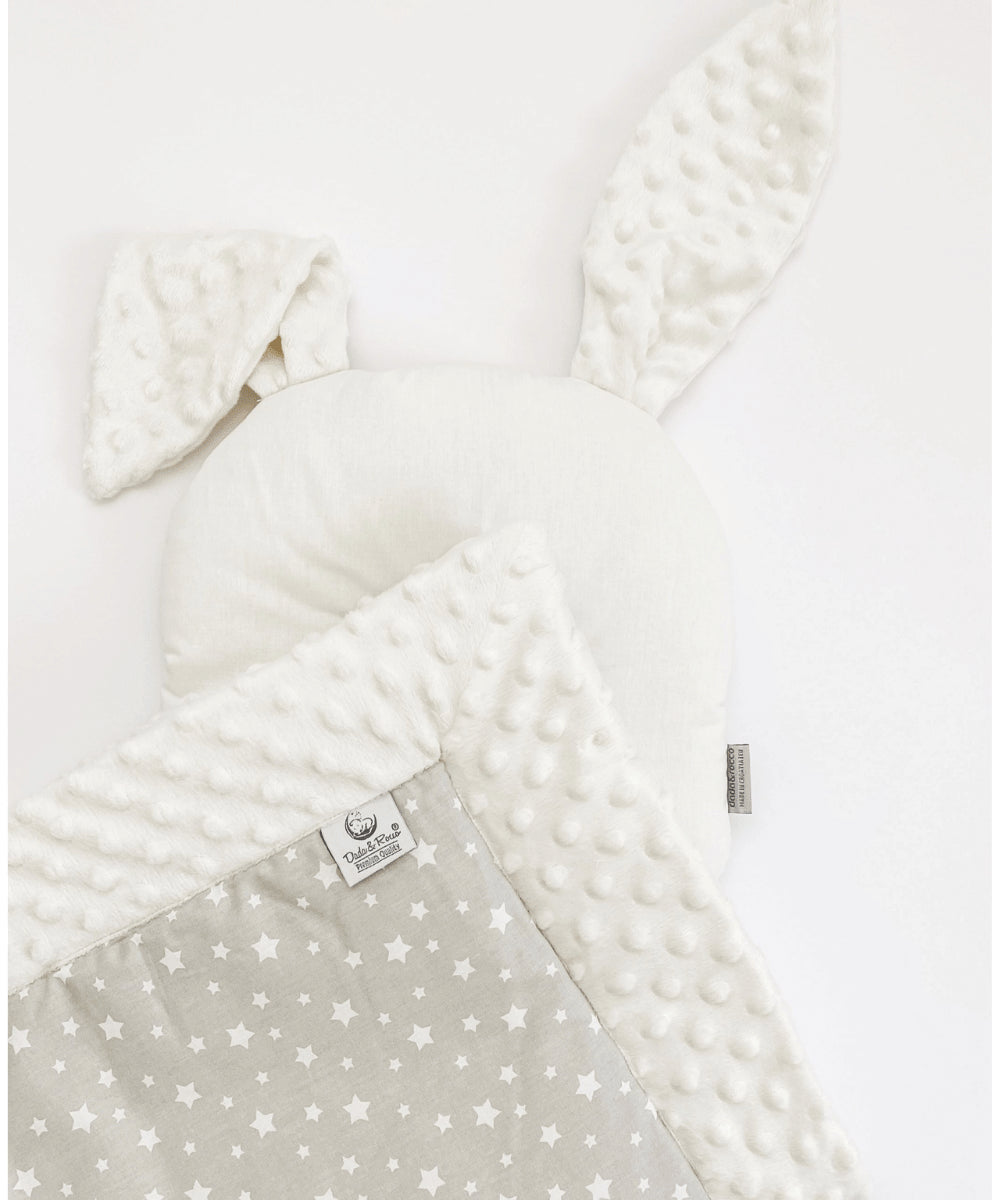 Păturică Minky Stars&Cream cu 2 fețe
