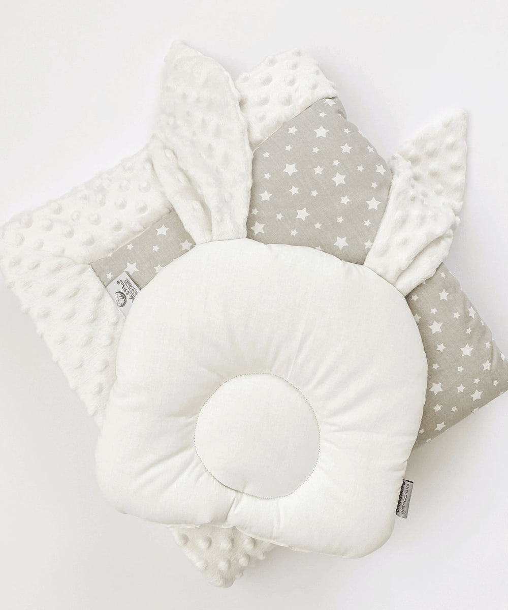 Păturică Minky Stars&Cream cu 2 fețe