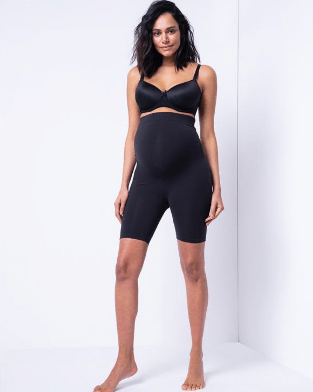 Pantaloni scurți gravide Hug a Bump Negru