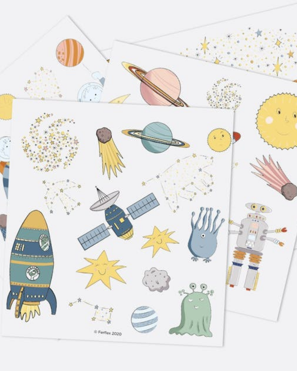 Set 49 piese magnetice Space