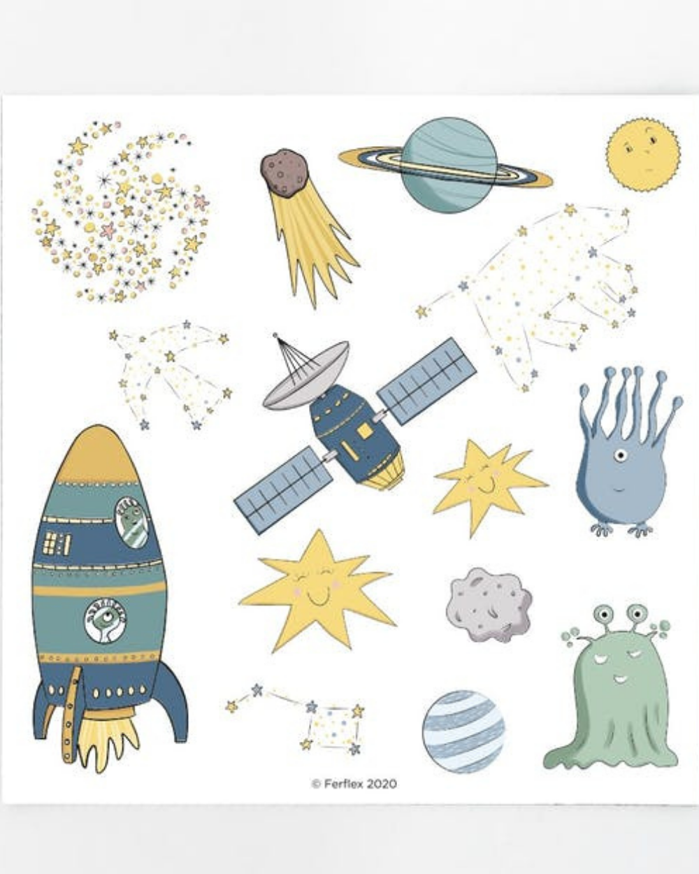 Set 49 piese magnetice Space