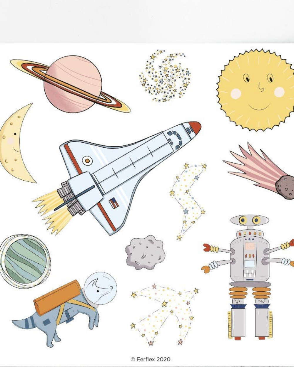 Set 49 piese magnetice Space