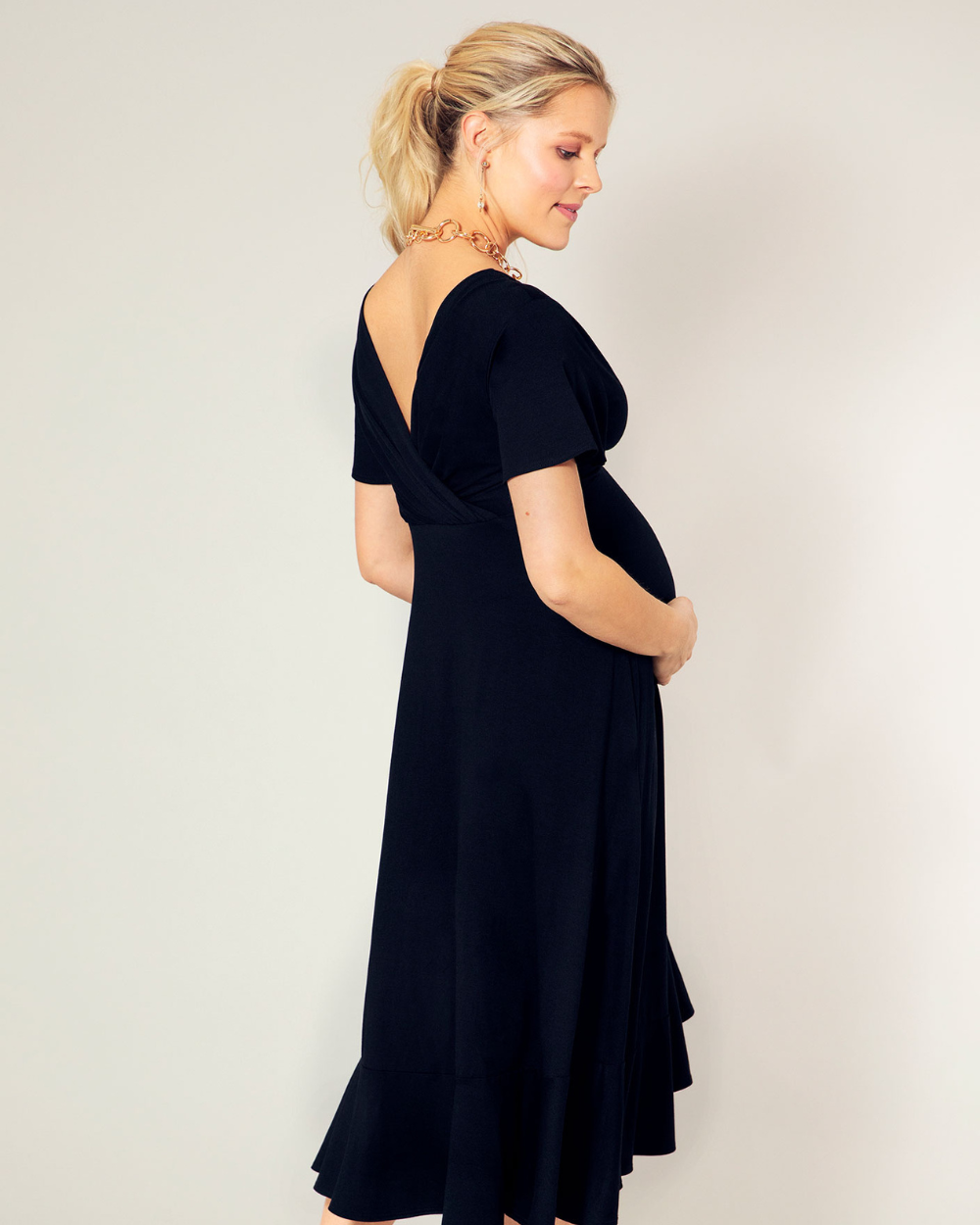 Rochie Waterfall Black