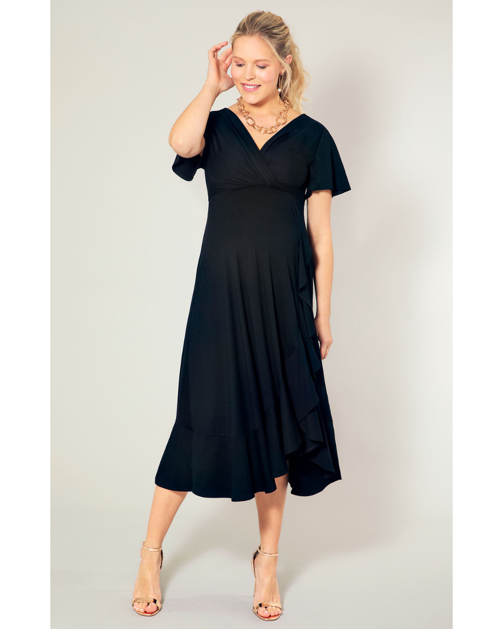 Rochie Waterfall Black