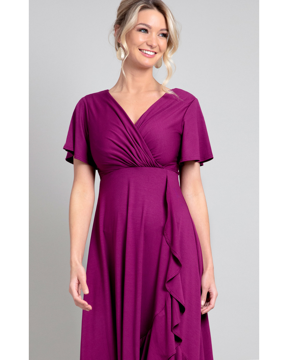 Rochie Waterfall Boysenberry Pink