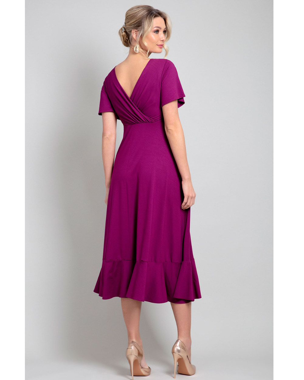 Rochie Waterfall Boysenberry Pink