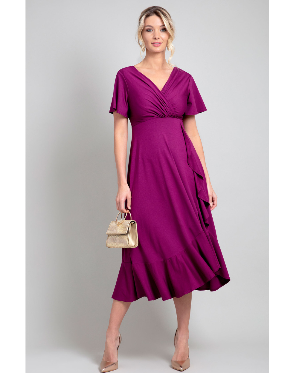 Rochie Waterfall Boysenberry Pink