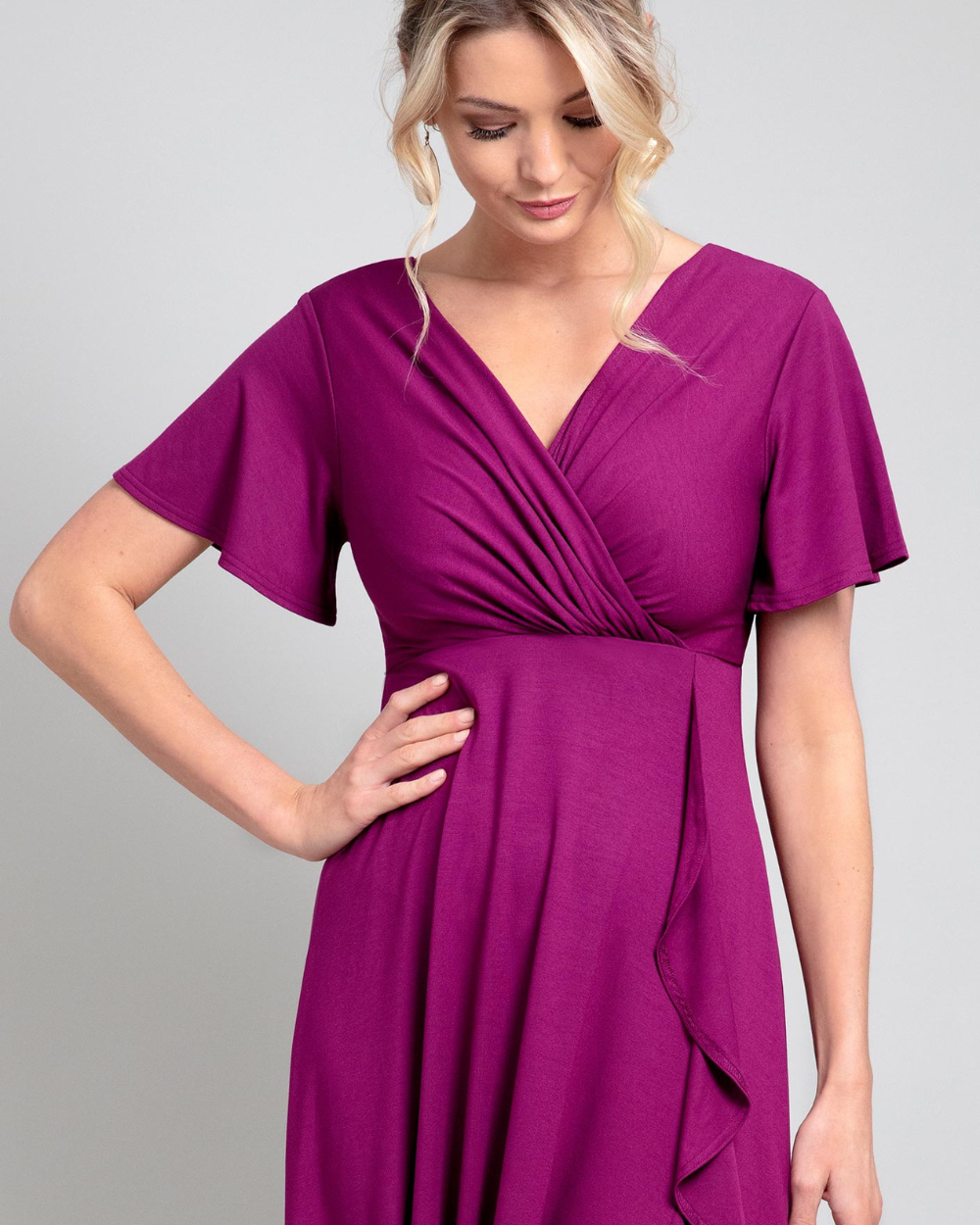 Rochie Waterfall Boysenberry Pink