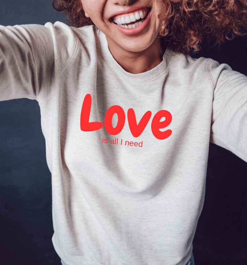 LOVE is All I need adult Hoodie White