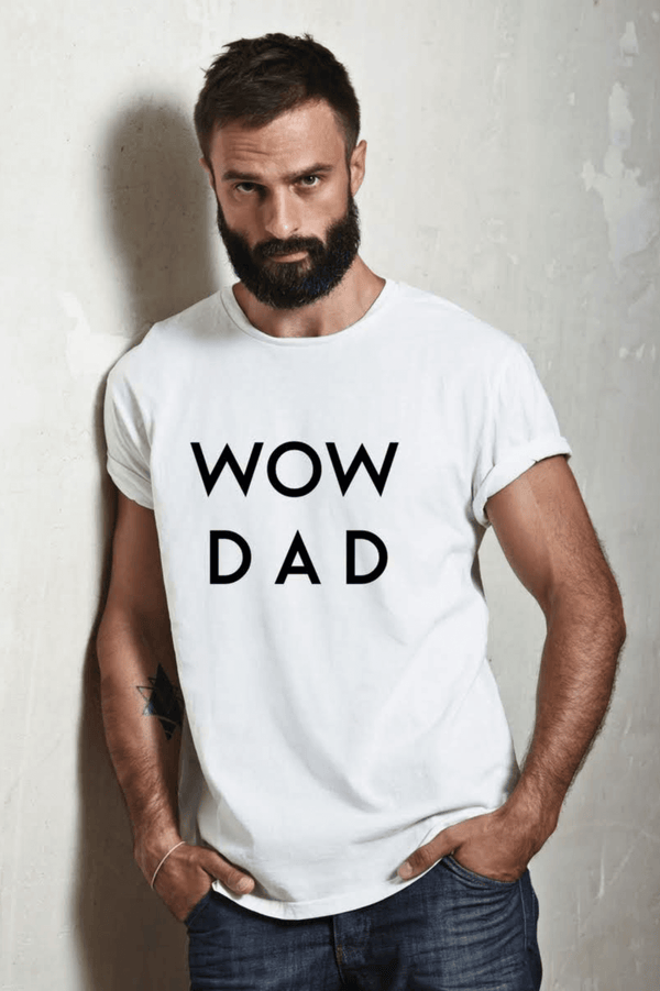 tricou wow dad alb