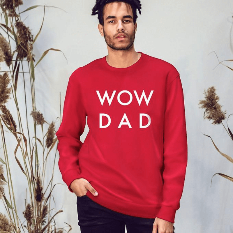 bluza cadou wow dad rosu alb