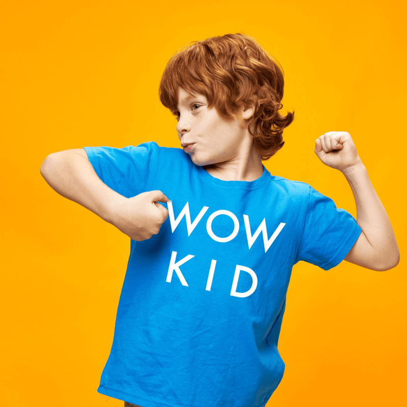 tricou wow kid bleu